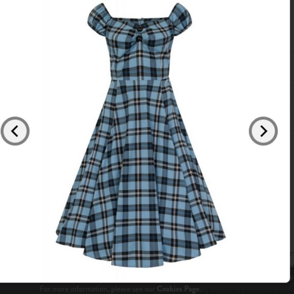 Collectif Blue Plaid Dolores Doll Dress - Picture 2 of 7